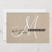 Rustic Linen Canvas Wedding is mijn Groomsman Uitn Kaart (Voorkant)