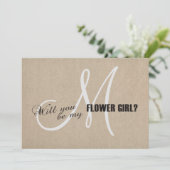 Rustic Linen Canvas Wedding wordt mijn Bloemenmeis Kaart (Staand voorkant)