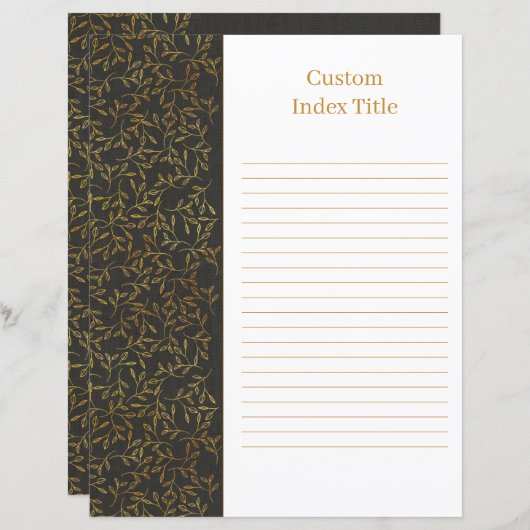 Rustic Linen Divider Black Recipe Multomap Invoege (Voorkant / Achterkant)