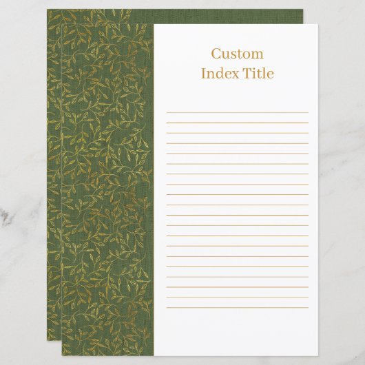 Rustic Linen Divider Green Recipe Multomap Invoege (Voorkant / Achterkant)