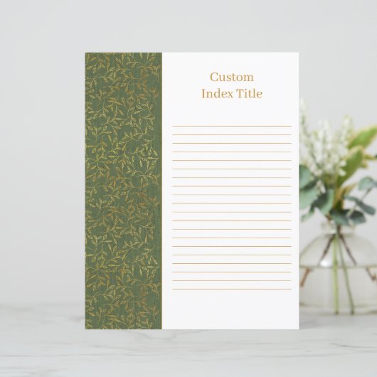 Rustic Linen Divider Green Recipe Multomap Invoege (Staand voorkant)