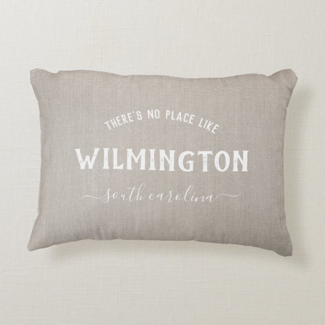 Rustic Linen Er is geen plek als Home Burlap Accent Kussen (Achterkant)