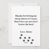 Rustic Linen fotokaart Happy Fathers Dag van kat Feestdagenkaart (Achterkant)