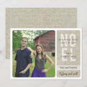 'Rustic Linen' (Kerstmis) Vakantiedenknopkaart Feestdagenkaart (Voorkant / Achterkant)