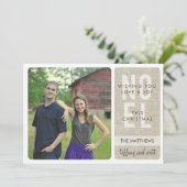 'Rustic Linen' (Kerstmis) Vakantiedenknopkaart Feestdagenkaart (Staand voorkant)