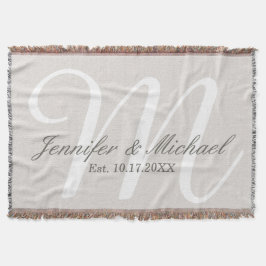 Rustic Linen Kijk Monogram Deken