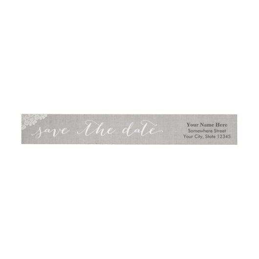 Rustic Linen  Lace Wedding Save the Date (Individueel)