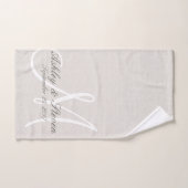 Rustic Linen look with White Monogram Bad Handdoek (Handdoek)