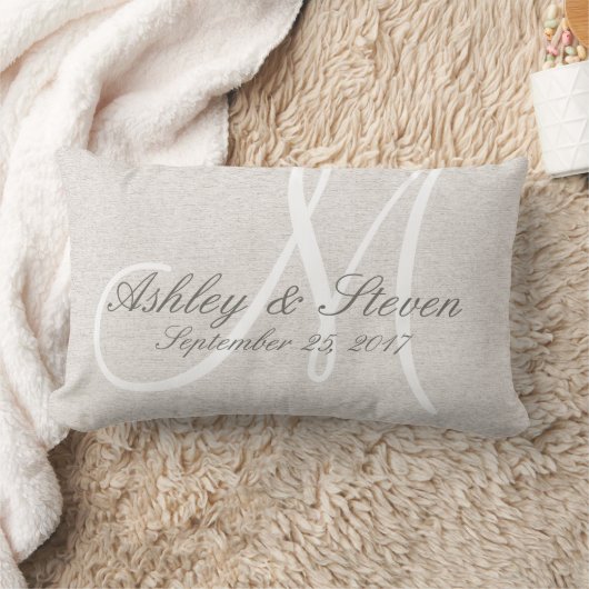 Rustic Linen look with White Monogram Kussen (Deken)