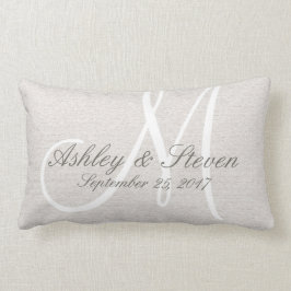 Rustic Linen look with White Monogram Kussen