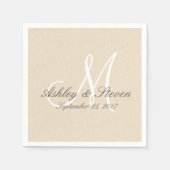 Rustic Linen look with White Monogram Servet (Voorkant)