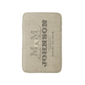 Rustic Linen Monogram Badmat (Voorkant Verticaal)