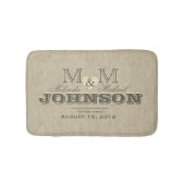 Rustic Linen Monogram Badmat (Voorkant)