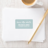 Rustic Linen Script Save the Date Etiket (Insitu)