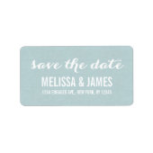 Rustic Linen Script Save the Date Etiket (Voorkant)