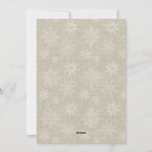 Rustic Linen Simple Merry Kerstfeestdag Feestdagenkaart (Achterkant)