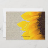 Rustic Linen Sunflower Bridal Shower Kaart (Achterkant)