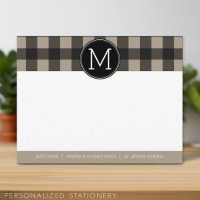 Rustic Linen Zwarte Buffalo Plaid geruite dank je