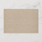 Rustic Linnen Canvas Trouw Monogram Eerste RSVP (Achterkant)