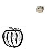 Rustic Lino-cut pomkin Herfst Halloween Rubberstempel (Gestempeld)