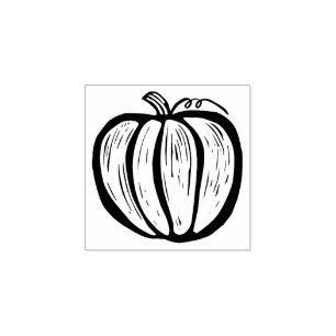 Rustic Lino-cut pomkin Herfst Halloween Rubberstempel