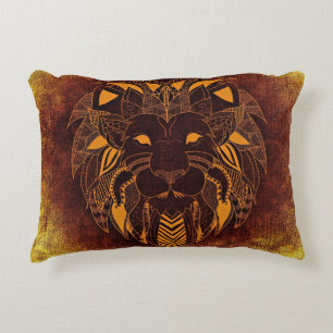 Rustic Lion Head Accent Kussen