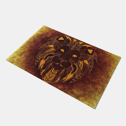 Rustic Lion Head Deurmat (Schuin)