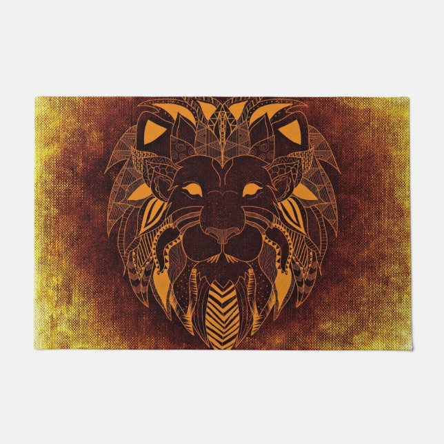 Rustic Lion Head Deurmat (Voorkant)