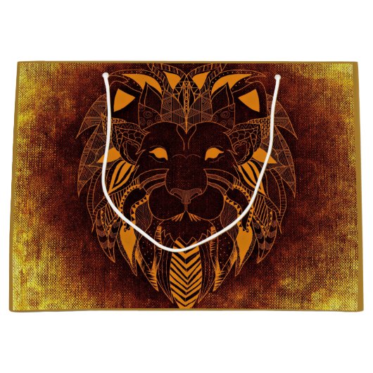 Rustic Lion Head Personal Groot Cadeauzakje (Voorkant)