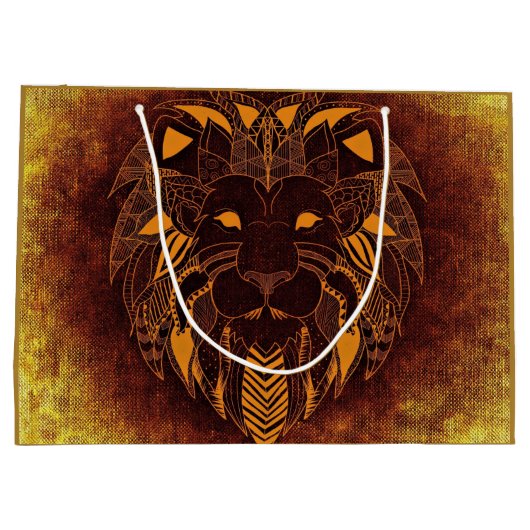 Rustic Lion Head Personal Groot Cadeauzakje (Achterkant)