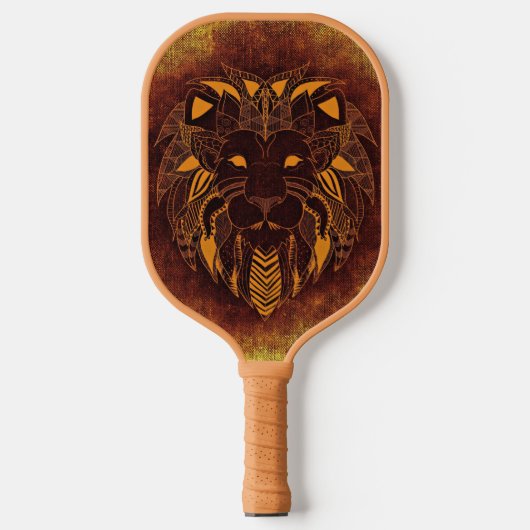 Rustic Lion Head Pickleball Paddle (Voorkant)