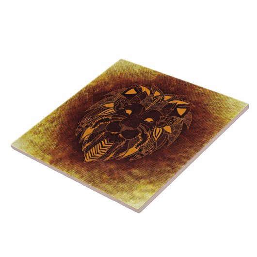 Rustic Lion Head Tegeltje (Zijkant)