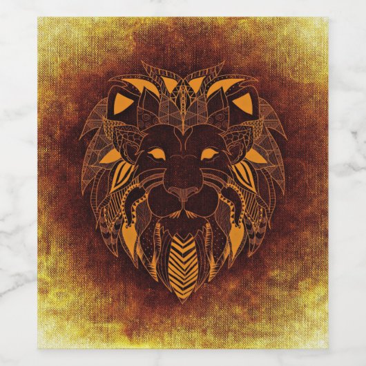 Rustic Lion Head Wijn Etiket (Enkel label)