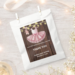 Rustic Little Ballerina Tutu Glitter Baby shower Bedankzakje