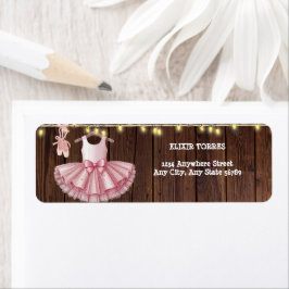 Rustic Little Ballerina Tutu Glitter Baby shower Etiket