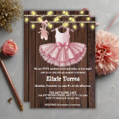 Rustic Little Ballerina Tutu Glitter Baby shower Kaart