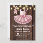 Rustic Little Ballerina Tutu Glitter Baby shower Kaart (Voorkant)