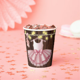 Rustic Little Ballerina Tutu Glitter Baby shower Papieren Bekers