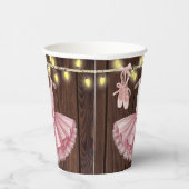 Rustic Little Ballerina Tutu Glitter Baby shower Papieren Bekers (Rechts)