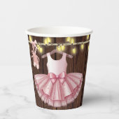 Rustic Little Ballerina Tutu Glitter Baby shower Papieren Bekers (Voorkant)