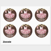 Rustic Little Ballerina Tutu Glitter Baby shower Ronde Sticker (Vel)