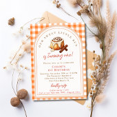 Rustic Little Bun Cinnamon Roll 1e verjaardagsfees Kaart