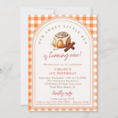 Rustic Little Bun Cinnamon Roll 1e verjaardagsfees Kaart (Voorkant)