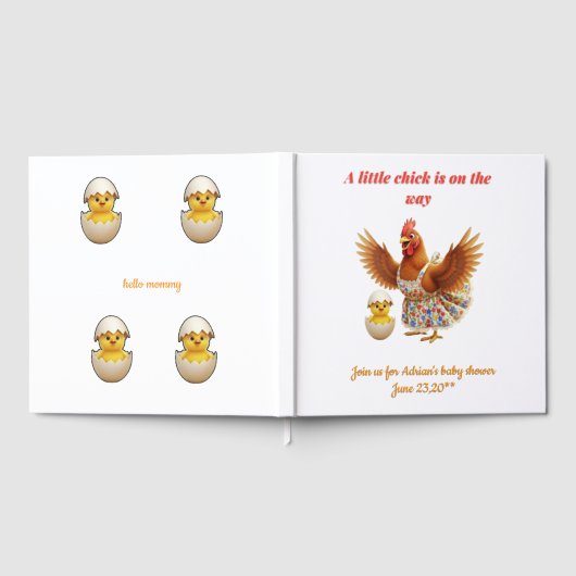 Rustic Little  Chick Theme  Party Gastenboek (Volledig)