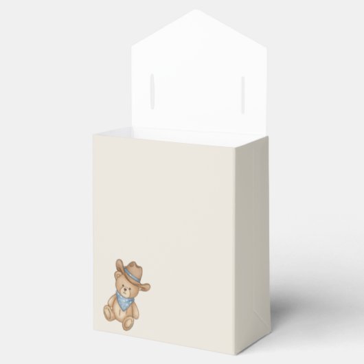 Rustic Little Cowboy Baby shower gunstbox Bedankdoosjes (Geopend)