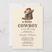 Rustic Little Cowboy Boots western baby shower Kaart (Voorkant)