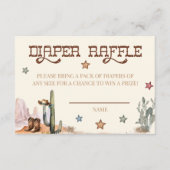 Rustic Little Cowboy Western Diaper Raffle Card Informatiekaartje (Voorkant)