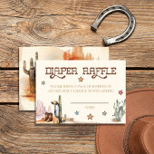 Rustic Little Cowboy Western Diaper Raffle Card Informatiekaartje
