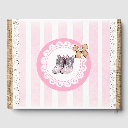 Rustic Little Cowgirl Baby Girl Baby shower Boek (Achterkant)