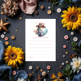 Rustic Little Cowgirl Baby shower Advieskaart